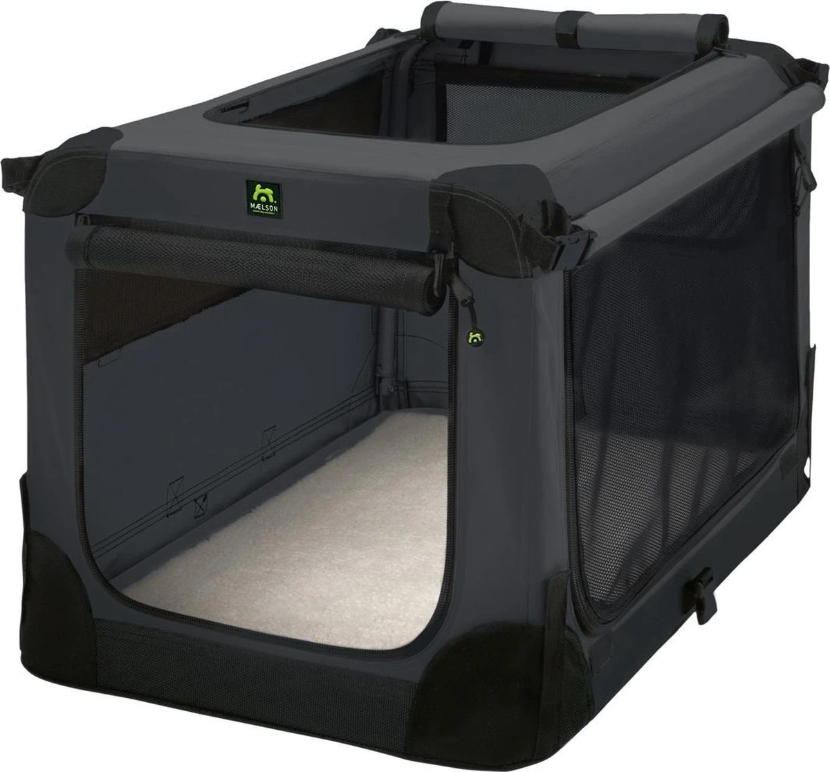 Maelson Soft Kennel - Robuuste Hondenbench Van Zacht Materiaal - Opvouwbare Kennel Met Stevig Stalen Binnenframe - Zwart/antraciet - XXS / XS / S / M / L / XL / XXL - 92 L 21 Maelson Soft Kennel - Robuuste Hondenbench Van Zacht Materiaal - Opvouwbare Kennel Met Stevig Stalen Binnenframe - Zwart/antraciet - XXS / XS / S / M / L / XL / XXL - 92 L - Afbeelding 19