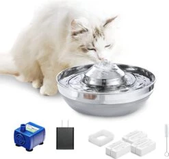 Woodoro Drinkfontein Voor Kat & Hond – Kattenfontein Met Drinkfontein Filters Navulling – Waterbak En Waterfontein Kat – Drinkbak Hond Anti Knoei