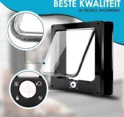 Gluxury Kattenluik Zwart Met Tunnel - 4 Vergrendelingsstanden - Weerbestendig - Binnen En Buiten - Maat L - Nederlandse Handleiding 13 Gluxury Kattenluik Zwart Met Tunnel - 4 Vergrendelingsstanden - Weerbestendig - Binnen En Buiten - Maat L - Nederlandse Handleiding -Huisdier Verkoop 1200x1126 4