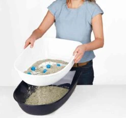 Trixie Berto Kattenbak Open Met Scheidingssyteem Donkergrijs/Blauw - 59X39X22 CM -Huisdier Verkoop 1200x1128 15