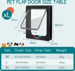 Nobleza Kattenluik Met Tunnel - 4 Vergrendelingsstanden - Weerbestendig - Binnen En Buiten - 28.5 X 25 Cm - Maat XL - Zwart 16 Nobleza Kattenluik Met Tunnel - 4 Vergrendelingsstanden - Weerbestendig - Binnen En Buiten - 28.5 X 25 Cm - Maat XL - Zwart -Huisdier Verkoop 1200x1131 8