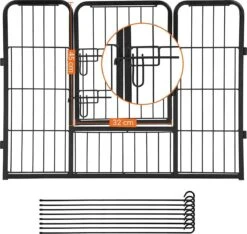 Transformeerbare Hondenren - Dieromheining Van 60 Cm Hoog En 210 Cm Diagonaal - Zwart -Huisdier Verkoop 1200x1138