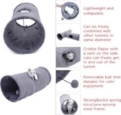 Fuzly Kattentunnel - Speeltunnel - Antraciet - Extra Stevig - Suede - 130cm X 30cm - Large 8 Fuzly Kattentunnel - Speeltunnel - Antraciet - Extra Stevig - Suede - 130cm X 30cm - Large -Huisdier Verkoop 1200x1140 16