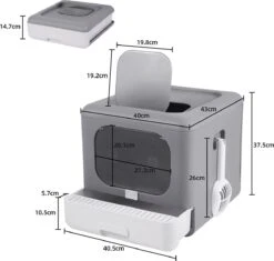 Kattenbak Groot - Kattenbak XXL - Kattenbak Grote Katten - Opvouwbaar – Grijs -Huisdier Verkoop 1200x1143 16