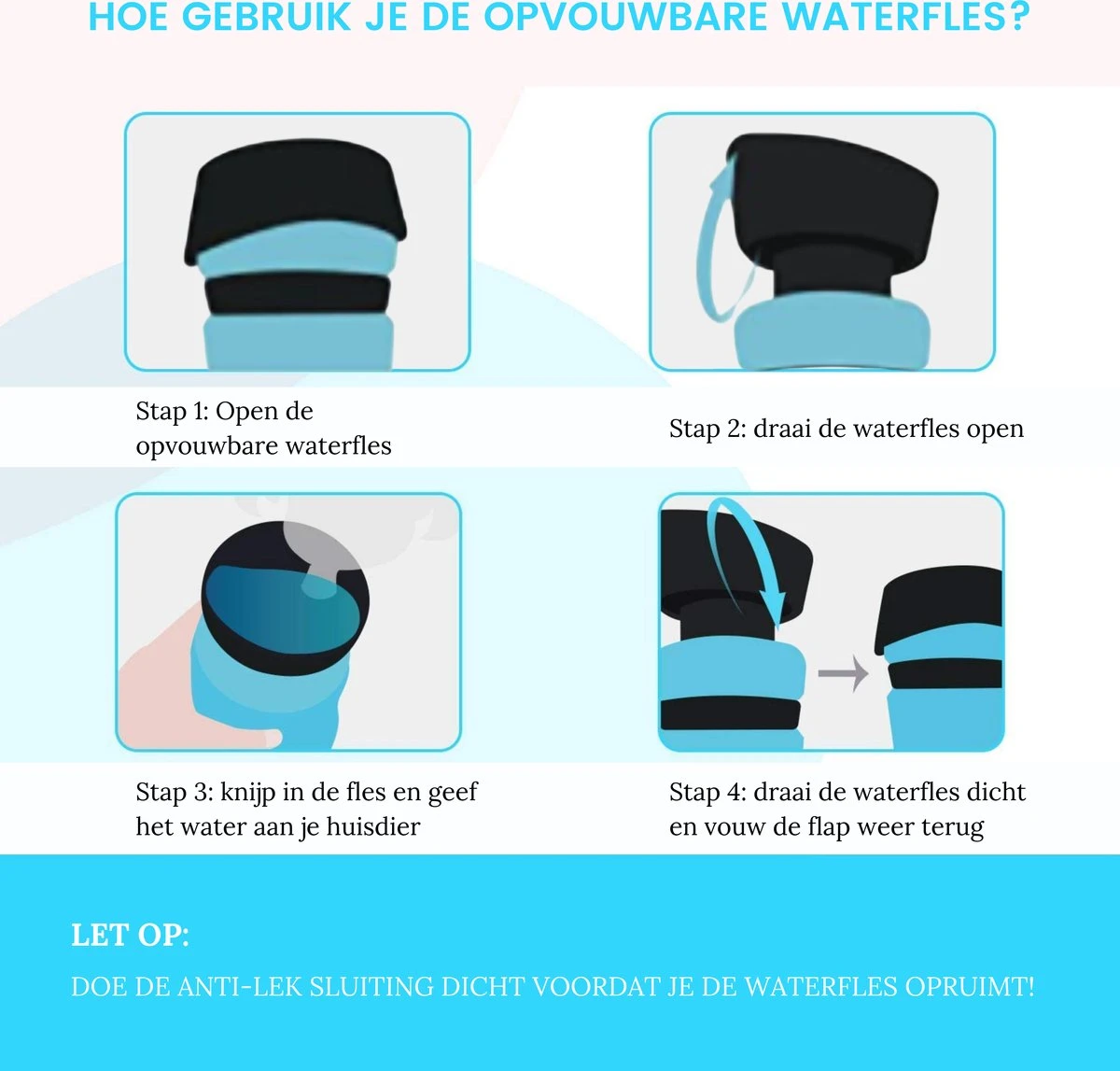VEDIC® - Honden Drinkfles Blauw - Lekvrije Waterfles - Bidon - BPA Vrij - Voor Onderweg - 520ML 5 VEDIC® - Honden Drinkfles Blauw - Lekvrije Waterfles - Bidon - BPA Vrij - Voor Onderweg - 520ML - Afbeelding 3