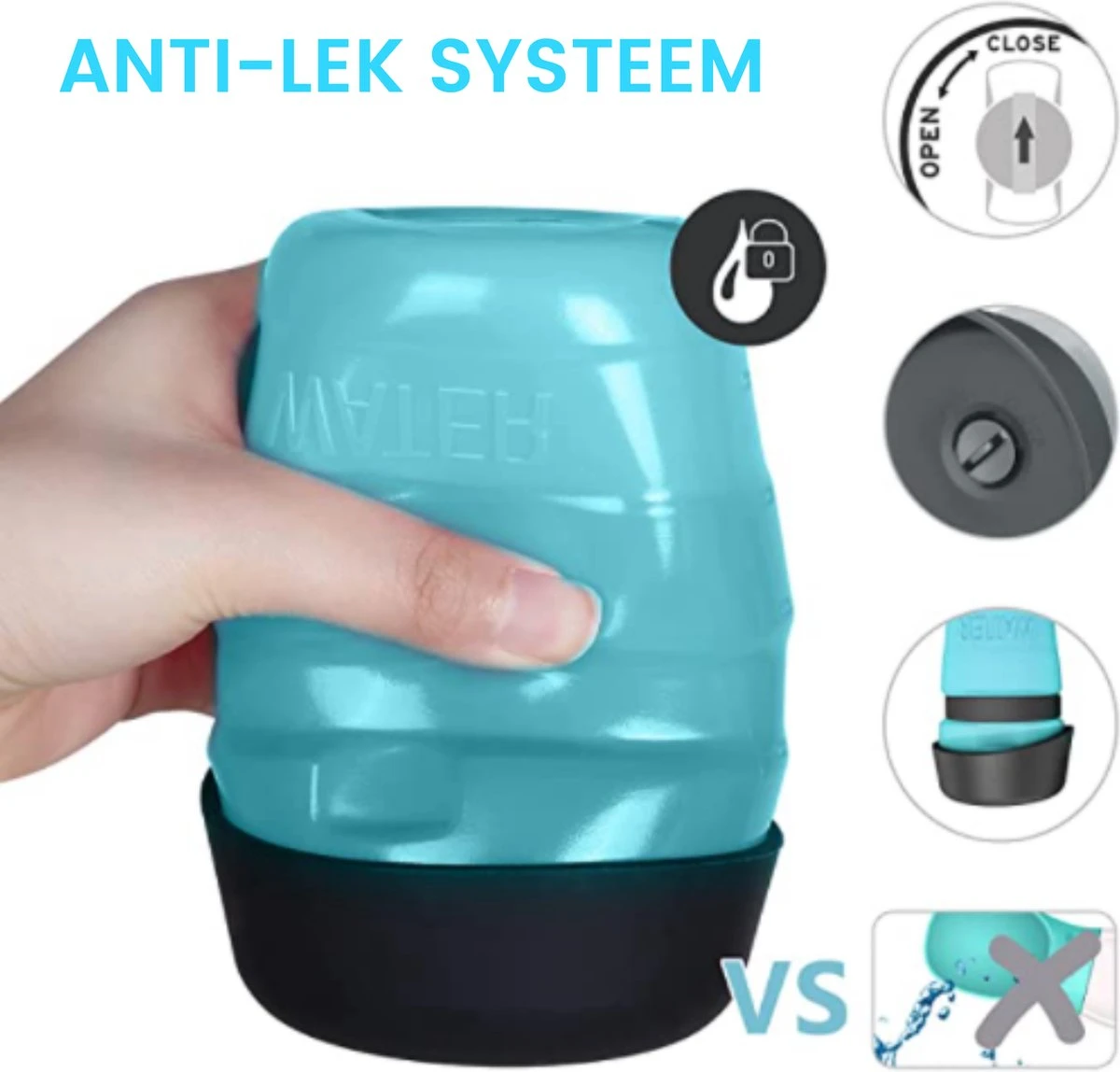 VEDIC® - Honden Drinkfles Blauw - Lekvrije Waterfles - Bidon - BPA Vrij - Voor Onderweg - 520ML 7 VEDIC® - Honden Drinkfles Blauw - Lekvrije Waterfles - Bidon - BPA Vrij - Voor Onderweg - 520ML - Afbeelding 5