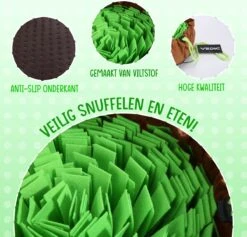 VEDIC® - XL Snuffelmat Groen/Bruin - Hondenspeelgoed- Antischrok - 45 CM - Hondenspeelgoed - Honden En Katten - Intelligentie - Slow Feeder - Voerbak -Huisdier Verkoop 1200x1151 8