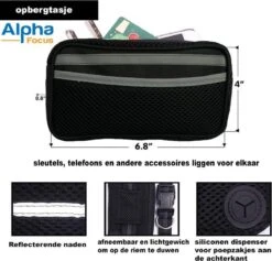 Looplijn Met Heupriem Hands Free - Hondenriem - Reflecterende Hardloopband -Elastische Leiband - Heuptas En Flessenhouder - Zwart - 150 Cm Tot 210 Cm -Huisdier Verkoop 1200x1152