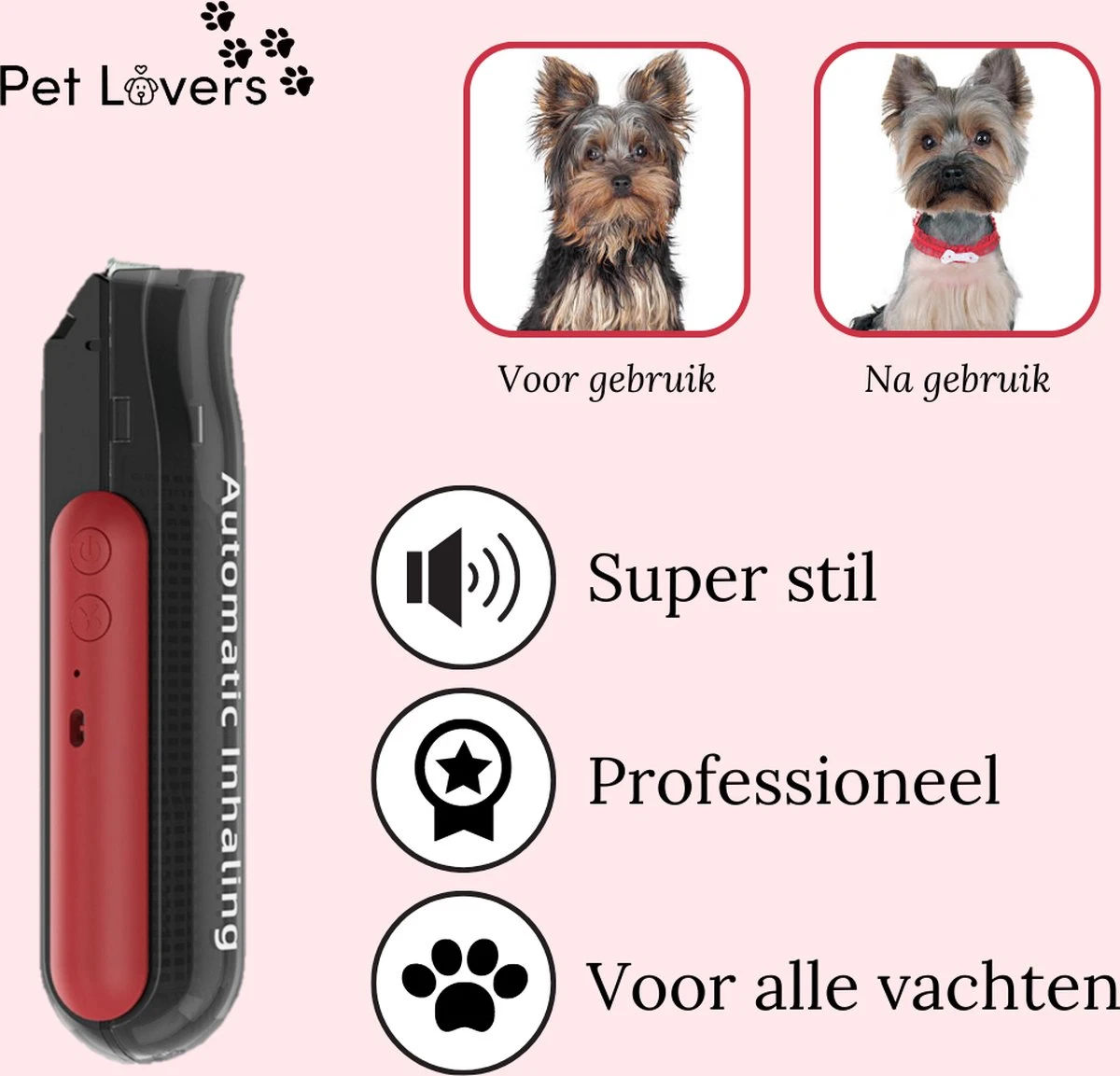 Pet Lovers - Hondentondeuse - Hondentondeuse - Automatische Inhalerende Haren - Dierentondeuse - Hondentrimmer - Hondentondeuse Dikke Vacht - Tondeuse Voor Honden - Hondentondeuse - Draadloos - 2 Opzetkammen - Honden En Katten Tondeuse 4 Pet Lovers - Hondentondeuse - Hondentondeuse - Automatische Inhalerende Haren - Dierentondeuse - Hondentrimmer - Hondentondeuse Dikke Vacht - Tondeuse Voor Honden - Hondentondeuse - Draadloos - 2 Opzetkammen - Honden En Katten Tondeuse - Afbeelding 2