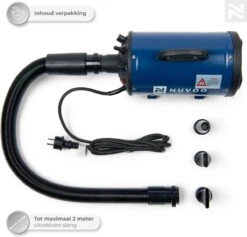 Nuvoo Professionele Hondenföhn / Waterblazer / Hondenborstel Met 3 Opzetstukken - Verstelbare Vermogen Tot 2200W - Warme / Koude Stand - Blauw 18 Nuvoo Professionele Hondenföhn / Waterblazer / Hondenborstel Met 3 Opzetstukken - Verstelbare Vermogen Tot 2200W - Warme / Koude Stand - Blauw -Huisdier Verkoop 1200x1153 7