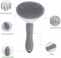 Lorell Pet Company Kattenborstel/Hondenborstel - Borstel Voor Langharig/kortharig -Hondenhaar En Kattenhaar Verwijderaar - Grijs -Huisdier Verkoop 1200x1155