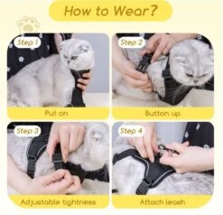 Nobleza Kattenharnas M Reflecterend Zwart Met Riem -Huisdier Verkoop 1200x1156 20