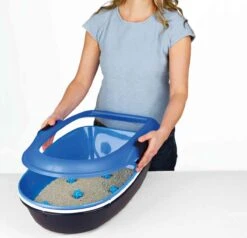 Trixie Berto Kattenbak Open Met Scheidingssyteem Donkergrijs/Blauw - 59X39X22 CM -Huisdier Verkoop 1200x1157 17