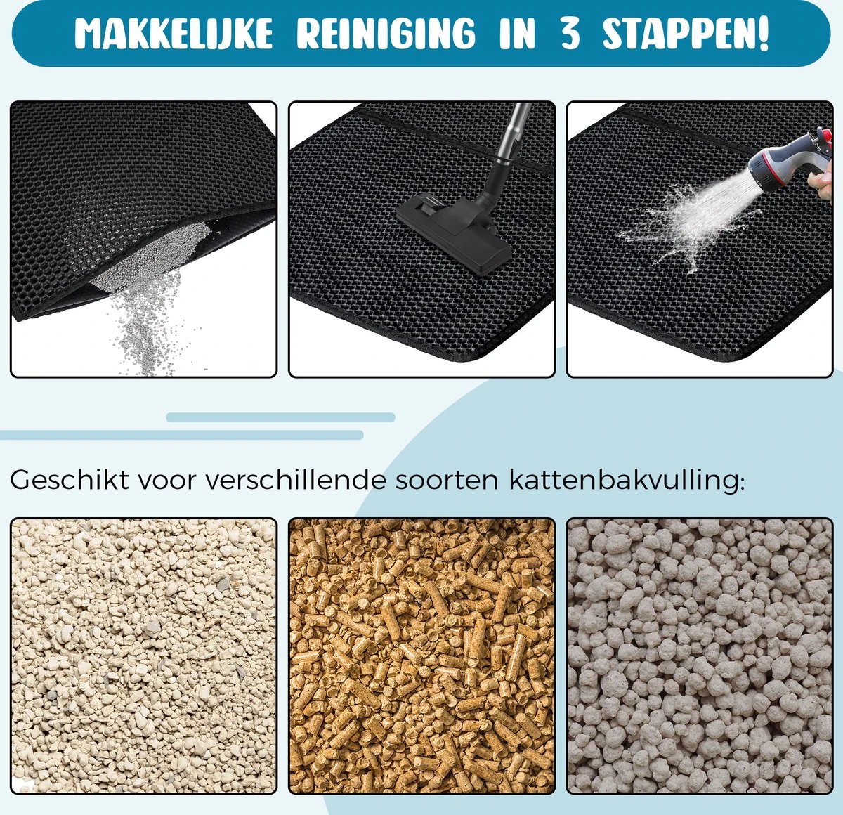 Merkloos Tastelio XXL Kattenbakmat 75x55cm - Groot Kattenbak Mat Met Innovatieve Honingraatstructuur - Dubbele Waterdichte Laag - Katten Bak Mat Met Eenvoudige Reiniging Grit Opvanger 5 Merkloos Tastelio XXL Kattenbakmat 75x55cm - Groot Kattenbak Mat Met Innovatieve Honingraatstructuur - Dubbele Waterdichte Laag - Katten Bak Mat Met Eenvoudige Reiniging Grit Opvanger - Afbeelding 3