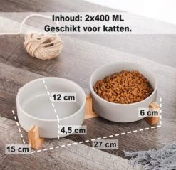 Doufy - Voerbak - Drinkbak - 2x400 ML - Keramiek Maat S - Hond En Kat - Vaatwasserbestendig -Huisdier Verkoop 1200x1160 7