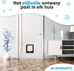 BFreshPets Kattenluik + Massageborstel - Met Tunnel - 4 Vergrendelingsstanden - Weersbestendig - Maat L - Zwart - 27 X 24 Cm -Huisdier Verkoop 1200x1163 16