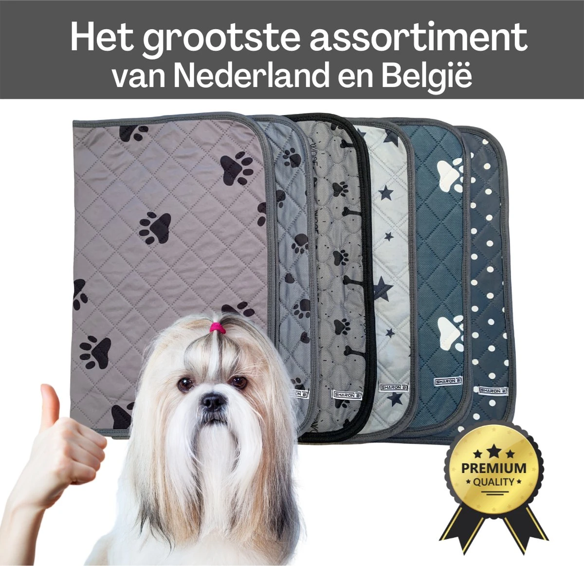 Sharon B - Puppy Training Pad - Plasmat - Beige Met Botjesprint - 80x90 Cm - Hondentoilet - Herbruikbaar - Wasbaar 9 Sharon B - Puppy Training Pad - Plasmat - Beige Met Botjesprint - 80x90 Cm - Hondentoilet - Herbruikbaar - Wasbaar - Afbeelding 7