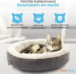 Petville Kattenmand - 50 Cm - Wasbaar - Donut - Waterbestendig - Grijs -Huisdier Verkoop 1200x1167 44