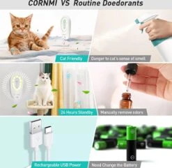 DVL Products Cornmi Kattengeurverwijderaar - Kattenbak Geurverdrijver - Met Ozon & Aromatherapie - Oplaadbaar En Infraroodsensor - Nachtlicht Optie - Duurzaam - Ledverlichting - Honden & Katten Geurverdrijver -Huisdier Verkoop 1200x1169 16