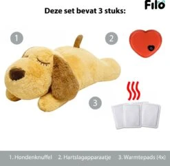 Filo Hondenknuffel Met Hartslag En Warmtebron - Hartslagknuffel Hondenspeelgoed Snuggle Puppy - Knuffel Met Hartslag - Heartbeat Knuffel Hond -Huisdier Verkoop 1200x1170 18