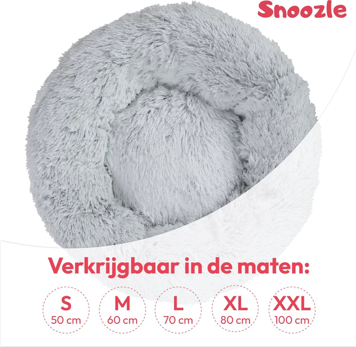 Snoozle Donut Hondenmand - Zacht En Luxe Hondenkussen - Wasbaar - Fluffy - Hondenmanden - 60cm - Lichtgrijs 6 Snoozle Donut Hondenmand - Zacht En Luxe Hondenkussen - Wasbaar - Fluffy - Hondenmanden - 60cm - Lichtgrijs - Afbeelding 4