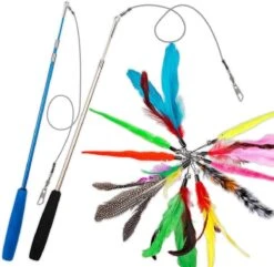 Merkloos 2 Kattenhengels Met 10 Speeltjes – Bewegende Kattenspeeltjes Met Veren En Belletjes – Interactieve Kattenspeelgoed Voor Kittens – Cat Toys -Huisdier Verkoop 1200x1172 13