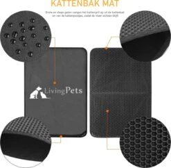 Lavida Home - Kattenbakmat - Grit Opvanger - 45 X 60 Cm - Dubbele Laag & Waterdicht - Katten Mat - Katten Mat Met Opvangruimte Voor Grit - Katten Mat - Kat Benodigdheden - Kitten - Gritmat Voor Poes - Grijs -Huisdier Verkoop 1200x1174 21