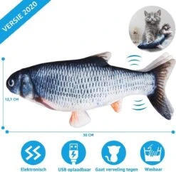 TwinQ Dansende Vis - Bewegende Vis Met Kattenkruid - Kattenspeeltjes - USB Oplaadbaar - Speelgoed Voor Katten - Incl. Kattenlampje -Huisdier Verkoop 1200x1175 17