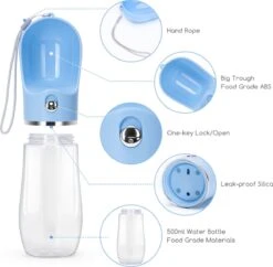 Nobleza 43B4C - Honden Waterfles - 500ml - Honden Bidon - Honden Drinkfles - Blauw -Huisdier Verkoop 1200x1176 13