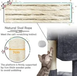 Yaheetech Krabpaal Kleine Kattenkrabpaal Met Grote Kattenholte Pluche Kattenboom Kattenmeubel Speelboom Voor Kleine Katten -Huisdier Verkoop 1200x1177 12