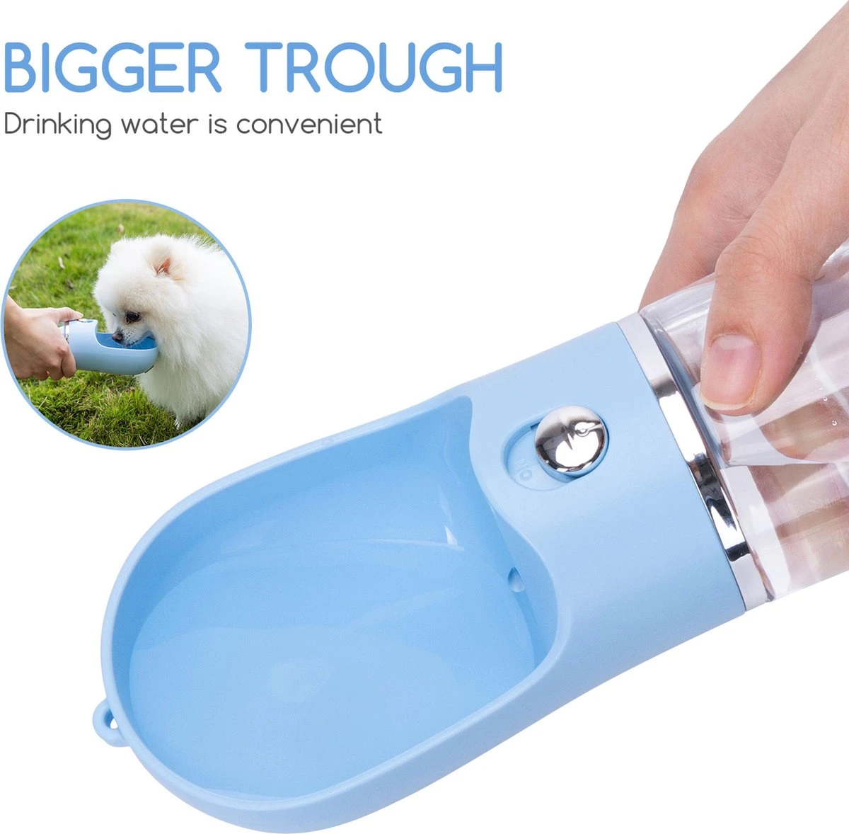 Nobleza 43B4B - Honden Waterfles - 380ml - Honden Bidon - Honden Drinkfles - Blauw 5 Nobleza 43B4B - Honden Waterfles - 380ml - Honden Bidon - Honden Drinkfles - Blauw - Afbeelding 3