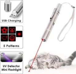 Merkloos Laserpen - Daily Accessoires - USB Oplaadbaar - Kattenspeeltjes - Laserlampje - 7 Verschillende Standen - RVS Zilver - Zaklamp - UV Lamp – Kattenspeelgoed -Huisdier Verkoop 1200x1179 19