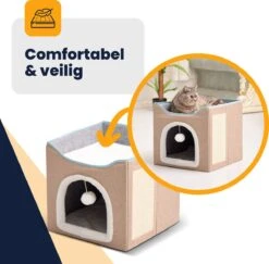 MIRO Katten Huis - Kattenhuizen - Kattenhok - Kattenmand - Dierenhuis - Opvouwbaar - Met Krabmat - Abrikoos 17 MIRO Katten Huis - Kattenhuizen - Kattenhok - Kattenmand - Dierenhuis - Opvouwbaar - Met Krabmat - Abrikoos -Huisdier Verkoop 1200x1181 14