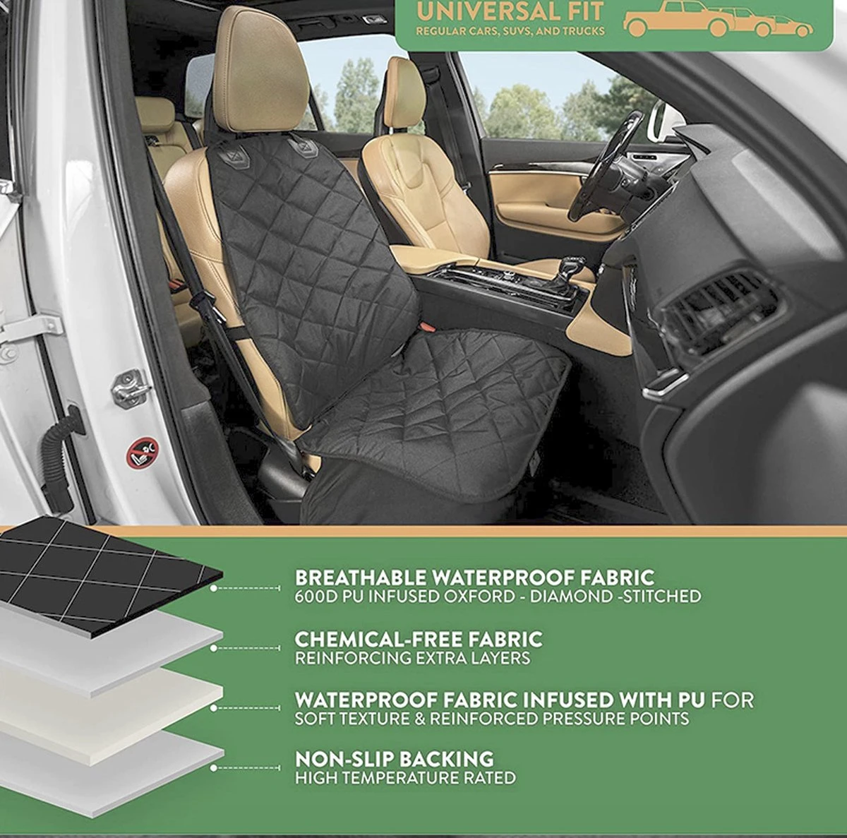 Handyworld - Hondenzit - Stijlvolle Bench Auto - Hond - Handig - Draagbaar - Zwart 6 Handyworld - Hondenzit - Stijlvolle Bench Auto - Hond - Handig - Draagbaar - Zwart - Afbeelding 4