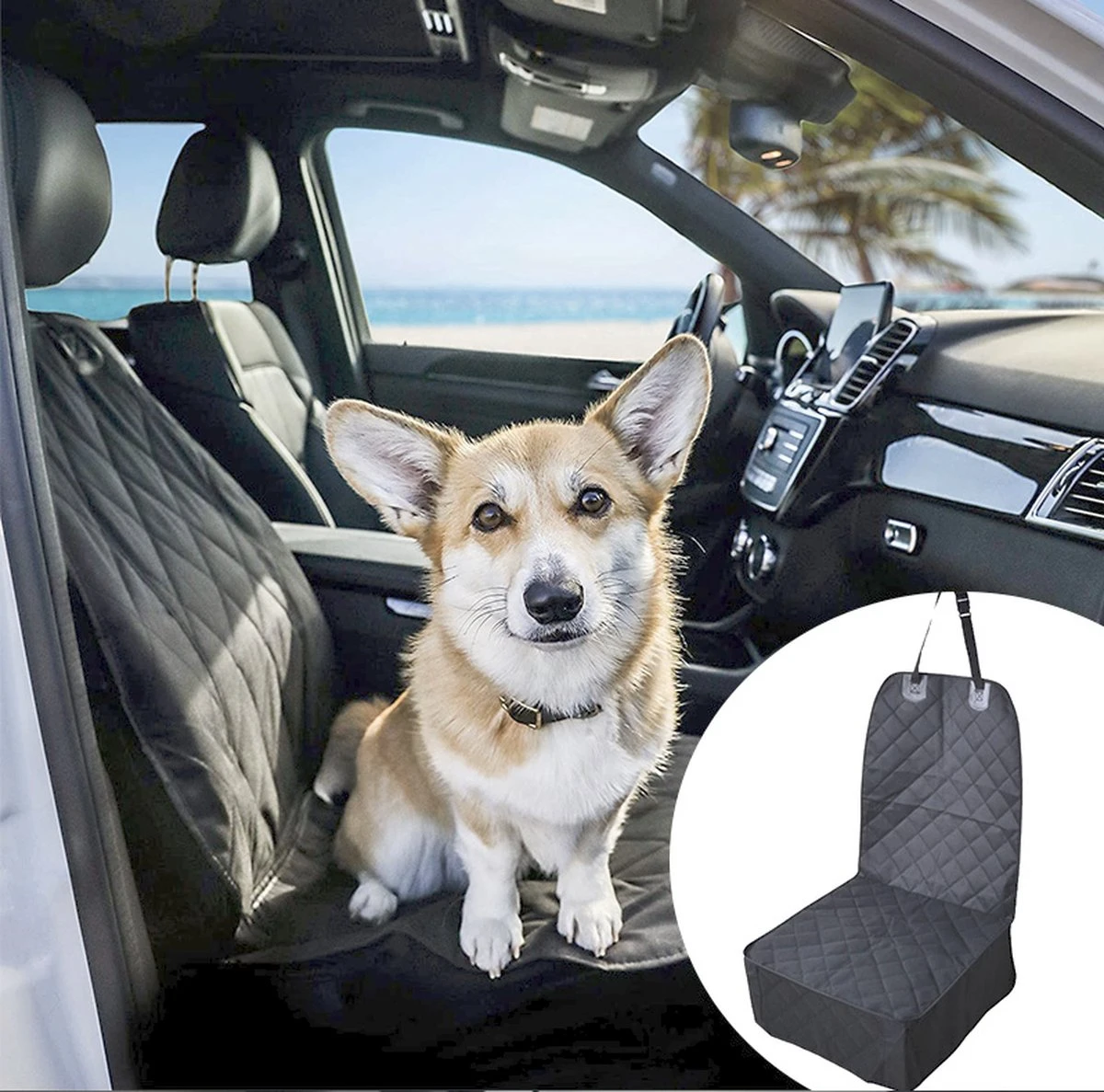 Handyworld - Hondenzit - Stijlvolle Bench Auto - Hond - Handig - Draagbaar - Zwart 8 Handyworld - Hondenzit - Stijlvolle Bench Auto - Hond - Handig - Draagbaar - Zwart - Afbeelding 6