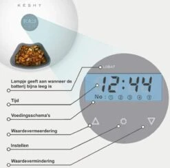 Kèshy Automatische Voerbak Voor Hond En Kat- Instelbaar Voedingsschema Voor Huisdier- Vaatwasserbestendig - Wit -Huisdier Verkoop 1200x1187 4