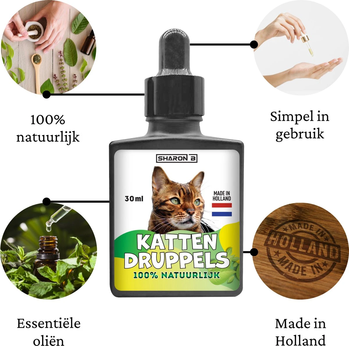 Natuurlijke Vlooiendruppels Voor Katten - Vanaf 4 Kg - 100% Natuurlijk - Vlooien - Zonder Giftige Pesticiden - 30 Ml - Speciale Formule Voor Katten - Vachtdruppels - Made In Holland 5 Natuurlijke Vlooiendruppels Voor Katten - Vanaf 4 Kg - 100% Natuurlijk - Vlooien - Zonder Giftige Pesticiden - 30 Ml - Speciale Formule Voor Katten - Vachtdruppels - Made In Holland - Afbeelding 3