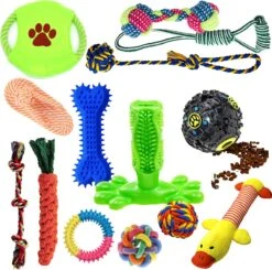 Filo Honden Speelgoed Set 14 Stuks - Hondenspeeltjes Knuffel - Hondenbal - Flostouw - Bot - Frisbee - Hondentouw - Hondenspeelgoed Intelligentie - Kauwspeelgoed Hond En Puppy - Bijtspeelgoed Hondenknuffel - Hondenspeeltje Met Piep