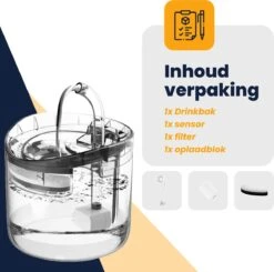 MIRO Luxe Drinkfontein - Drinkbak - Katten & Honden - Plug & Play - Zeer Stil - Met Sensor - 1.8 Liter Inhoud - + Extra Filter - Nederlandse Handleiding -Huisdier Verkoop 1200x1192 4