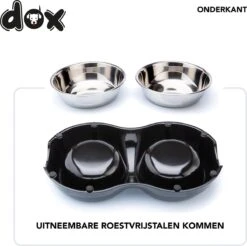 DDOXX Dubbele Voerbak, Antislip | Vele Kleuren & Maten | Voor Kleine & Grote Honden | Voerbak Kat Dubbel | Hondenbak Hond | Kattenbak Roestvrijstalen Bak | Melamine Bak | Zwart, 2 X 700 Ml -Huisdier Verkoop 1200x1193 11