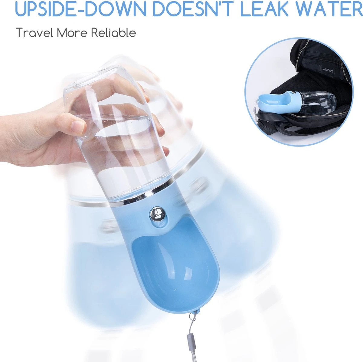 Nobleza 43B4B - Honden Waterfles - 380ml - Honden Bidon - Honden Drinkfles - Blauw 4 Nobleza 43B4B - Honden Waterfles - 380ml - Honden Bidon - Honden Drinkfles - Blauw - Afbeelding 2