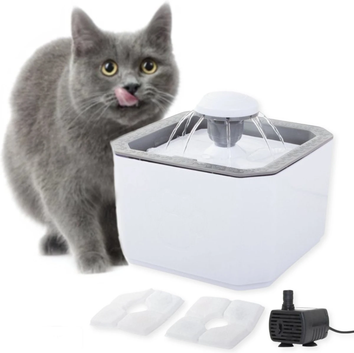 Waterfontein Kat - Drinkfontein Kat - Automatische Drinkbak 2.5L Voor Honden En Katten Met Waterpomp + 2x Filters - USB Oplaadbaar, Automatische Kattendrinker, Hondenfonteinfilters- Drinkfontein- Drink Bak- Kattenfonteinfilters 3 Waterfontein Kat - Drinkfontein Kat - Automatische Drinkbak 2.5L Voor Honden En Katten Met Waterpomp + 2x Filters - USB Oplaadbaar, Automatische Kattendrinker, Hondenfonteinfilters- Drinkfontein- Drink Bak- Kattenfonteinfilters