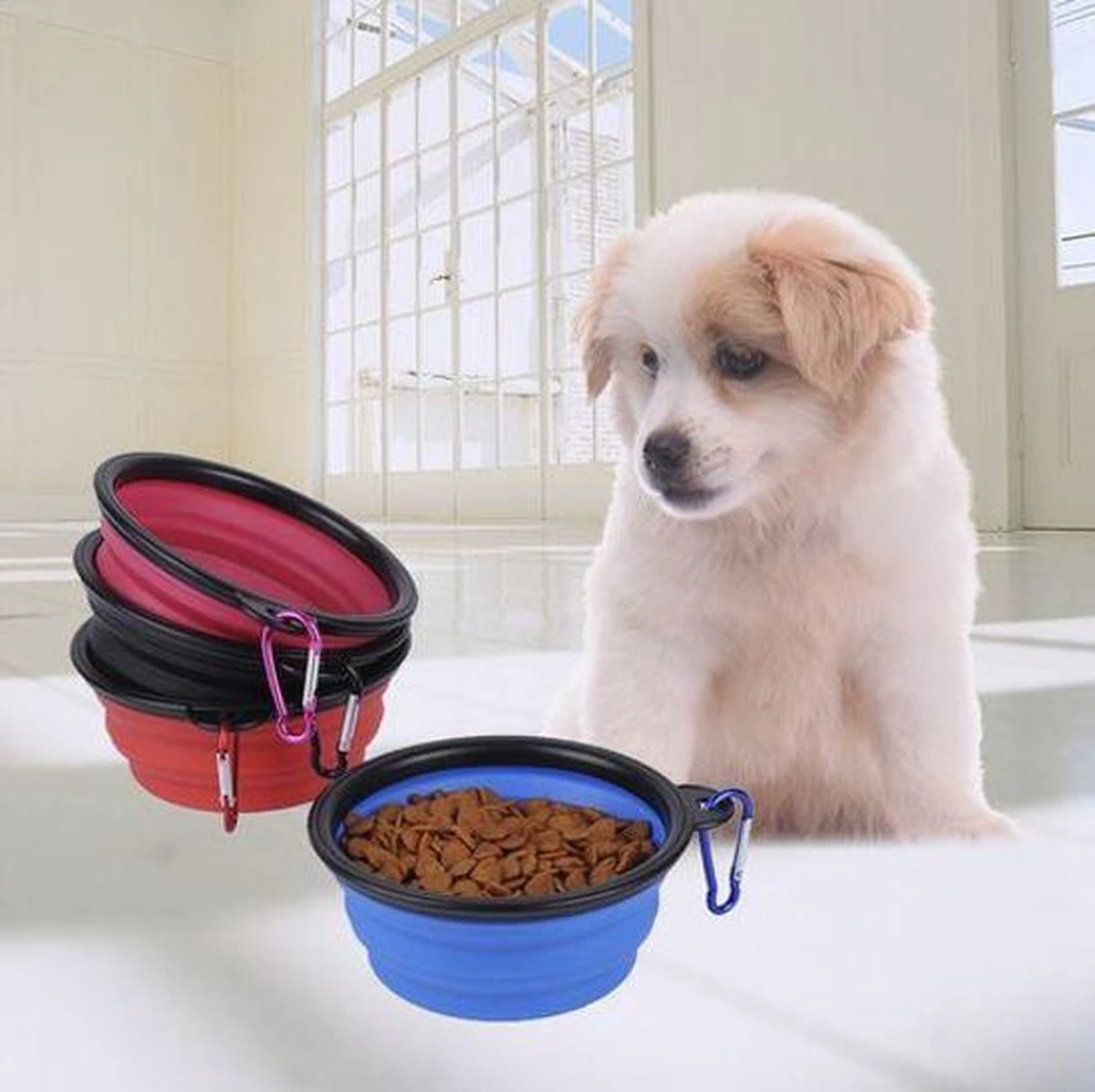 Merkloos Opvouwbare Drinkbak - Blauw 4 Merkloos Opvouwbare Drinkbak - Blauw - Afbeelding 2