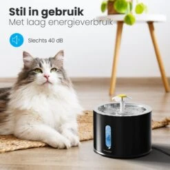 Auronic Drinkfontein - Katten En Honden - 2,4L - Dieren Drinkbak - Incl. 4 Filters En 2 Borstels - Zwart -Huisdier Verkoop 1200x1200 1029