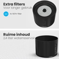 Auronic Drinkfontein - Katten En Honden - 2,4L - Dieren Drinkbak - Incl. 4 Filters En 2 Borstels - Zwart -Huisdier Verkoop 1200x1200 1034