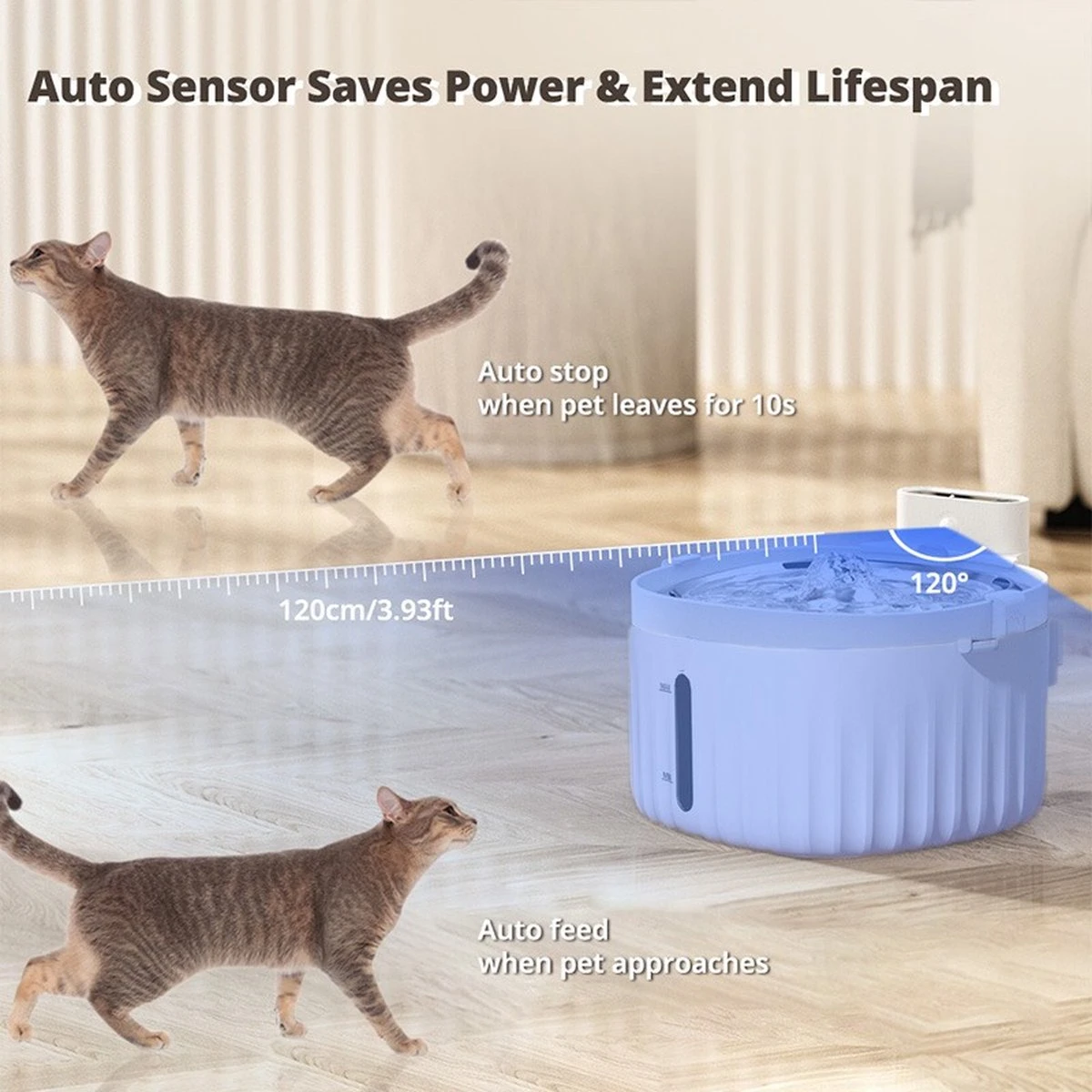 AluPet5 Pro Sense - USB Kabel/Batterij - Kat Fontein - Motion Sensor Hond Dispenser Met Filter - Automatisch 18 AluPet5 Pro Sense - USB Kabel/Batterij - Kat Fontein - Motion Sensor Hond Dispenser Met Filter - Automatisch - Afbeelding 16