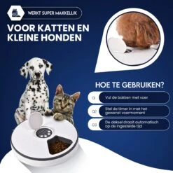 Quality4Less™ - Automatische Voerbak Kat En Hond - Volledig Automatisch - 6 Verschillende Maaltijden - Wit - Inclusief Batterijen -Huisdier Verkoop 1200x1200 1180