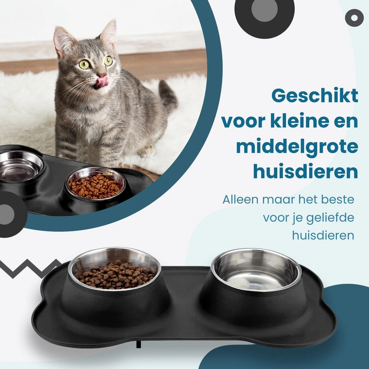 Dubbele Antislip Voerbak Hond - Eetbak En Drinkbak Kat - Hondenbak - Kattenvoerbak – Hondenvoerbak 5 Dubbele Antislip Voerbak Hond - Eetbak En Drinkbak Kat - Hondenbak - Kattenvoerbak – Hondenvoerbak - Afbeelding 3