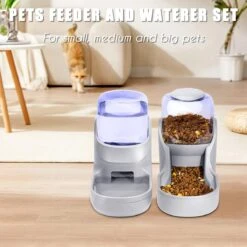 Huisdieren Feeder Set Hondenvoer Katten Feeder Met Waterdispenser Automatische Zwaartekracht Grote Capaciteit Huisdieren Feeder Auto Voor Kleine Middelgrote Grote Katten Honden (Grijs) -Huisdier Verkoop 1200x1200 1294