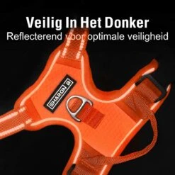 Sharon B - Hondentuigje - Voor Middelgrote Honden - Oranje - Maat M - No Pull - Anti Trek - Reflecterend - Hoeft Niet Over Het Hoofd Aangetrokken Te Worden -Huisdier Verkoop 1200x1200 1350